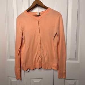 J. Crew Creamsicle Button-Up Cardigan